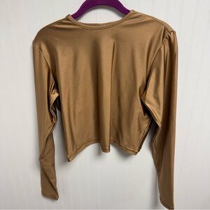 Skims Spandex Jersey Long Sleeve Cropped Tee 2X Sienna NWT